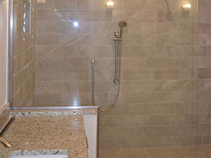 Beautiful tile work in master shower