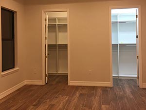 His and hers closets in master bedroom